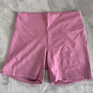 Womens LULULEMON Wunder Train High-Rise Shorts - 6" Length - Pink - Sz 14